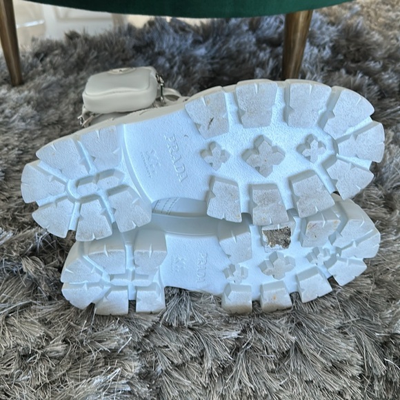 PRADA MONOLITH LEATHER BOOTS - Picture 10 of 12